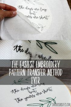 the last embroidery pattern transferer method