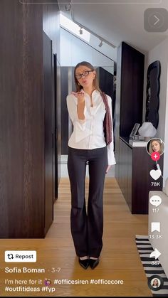 Slim Slacks Outfit, Classy Outfits Trousers, Business Woman Fits, Business Casual Outfits Law Firm, Aritzia Business Outfit, Outfit Inspo Professional, Business Casual Outfits Long Sleeve, Business Wear Aesthetic, Notary Outfit