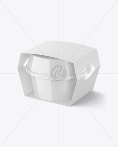 a white box with the lid open on a white background that is half empty and half closed