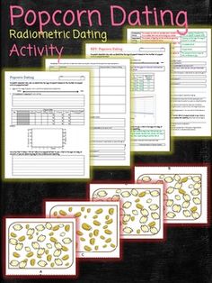 popcorn dating activity for kids with pictures and text on the front cover, in black background