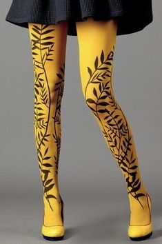 Opaque Tattoo, Mustard Tights, Funky Tights, Yellow Tights, Patterned Tights, Fabric Inspiration, Stocking Tights, Fashion Tights, Socks And Tights