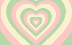 several hearts are arranged in the shape of a heart on a green and pink background