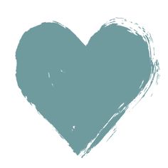 a blue heart painted on a white background