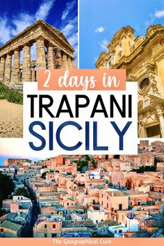 Pinterest pin for 2 Days In Trapani Sicily Itinerary Sicily Itinerary, Trapani Sicily, South Italy, Historic Landmarks, Medieval Village, Italy Itinerary