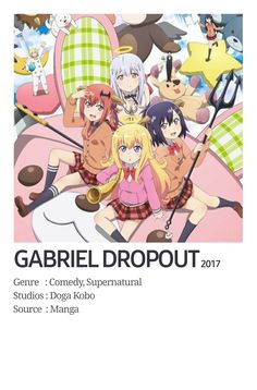 an anime poster with the title gabril dropout