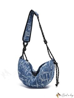 BirdinBag - Chic Two-Tone Denim Hobo Handbag Denim Hobo Bag, Oversized Pattern, Hobo Handbag, Style Preppy, Hobo Handbags, Bag Bag, Hobo Bag, Shoulder Bag Women, Polyester Material