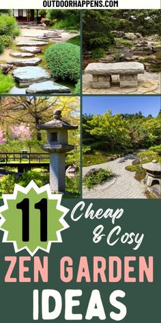 the cover of an outdoor magazine with pictures of garden design and landscaping in different styles