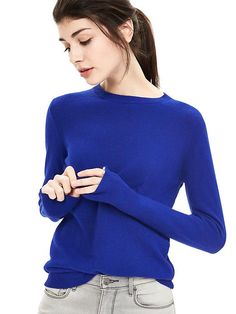 Italian Cashmere-Blend Sweater Pullover | Banana Republic Elegant Cashmere Tops With Ribbed Cuffs, Elegant Blue Cashmere Sweater, Solid Cashmere Tops With Ribbed Cuffs, Cashmere Blend Sweater, Sweater Pullover, Banana Republic, Cashmere, Long Sleeves, Trim