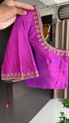 Product Descriptions : Magenta silk blouse comes with heavy jewel type hand work for front, back & sleeves as shown Orange Blouse Designs, Hand Worked Blouse, Blouse Handwork, Worked Blouse, Ready Made Blouse, Handwork Blouse, Saree Fancy, Sarees For Girls, Blouse Designer