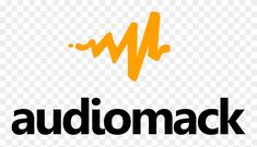 the audiomack logo with an orange sound wave on it's left side