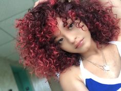 Under Dyed Hair Curly, Dyed Hair Curly, Under Dyed Hair, Hair Dyed Red, Curly Hair Dyed, Wave Brush, Hair Goal, Hair Dyed