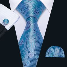 steel blue ties Handkerchief Wedding, Mens Ties, Wedding Handkerchief, Paisley Tie, Tie Men's, Cufflink Set, Modern Gentleman, Tie Set, Silk Necktie