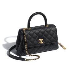 Description Size: 5.5 × 9.4 × 3.9 inches / 14 × 24 × 10 cm ; Grained Calfskin Leather Gold-Tone Metal Comes with dust bag and ation cards Black View, Purse Design, Chanel Outfit, Bags Black, Chanel Earrings, Vegan Bags, Chanel Vintage, Handbag Wallet, Wallet Accessories