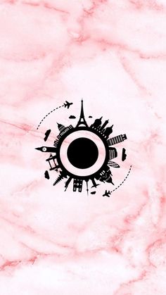 an abstract pink marble background with black and white designs on the bottom half of it