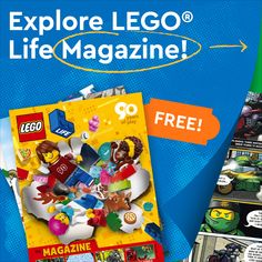 an advertisement for lego magazine with cartoon characters