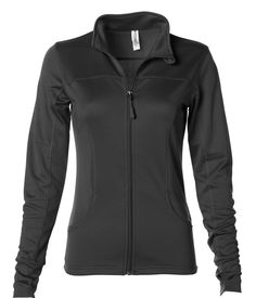 Womens Lightweight Poly-Tech Full Zip | Independent Trading Company Sweat-resistant Activewear For Light Sports, Athletic Fit Solid Activewear Sweat Resistant, Solid Athletic Fit Activewear Sweat Resistant, Athletic Fit Sweat-resistant Activewear, Solid Color Technical Activewear With Athletic Fit, Solid Technical Activewear With Athletic Fit, Technical Solid Color Athletic Fit Activewear, Fitted Solid Activewear For Outdoor Activities, Sporty Athletic Fit Activewear For Light Sports