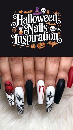 Halloween Nails Scary, Goth Acrylic Nails, Nails Scary, Silver Nail Polish, Balloon Designs, Press On Nails Long, Witchy Nails, Nails Matte