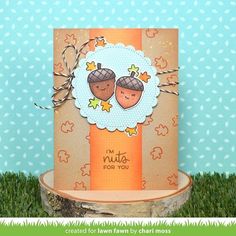 a card with two acorns on it and the words i'm nuts for you