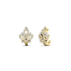 SKU MGSEAR11188 DIAMOND SHAPES ROUND # OF DIAMOND 60 CT. TOTAL WEIGHT 0.88 TOTAL METAL GRAMS 5 Gms WIDTH 11 MM CLARITY SI2 COLOR G CUT Very Good Half Bali Diamond Earrings, Diamond J Bali Earrings, Bali Earing Design Diamond, Gold Diamond Bollywood Earrings, Luxury Yellow Gold Cluster Diamond Earrings, Diamond Bali Earrings, Chand Bali Earrings Diamond, Diamond Bali, J Hoop