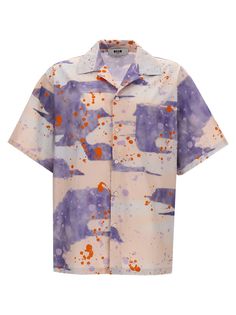 Cotton shirt with all-over camouflage print, bowling fit with short sleeves and button closure. Composition: 100% cotton Cotton Short Sleeve Shirt With Graffiti Print, Cotton Hawaiian Shirt For Streetwear, Relaxed Fit Short Sleeve Shirt With Graffiti Print, Casual Camouflage Shirt For Summer, Casual Camouflage Short Sleeve Shirt, Cotton Camp Shirt With Abstract Print And Camp Collar, Cotton Hawaiian Shirt With Abstract Print, Cotton Camp Shirt With Abstract Print, Collared Cotton Camp Shirt With Abstract Print