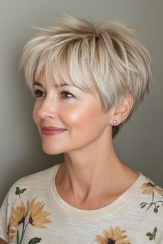 5. Warm Honey Blonde Layered Pixie (Short Hairstyles For Older Women With Fine Hair) - Short Hairstyles For Older Women With Fine Hair Warm Blonde Short Hair, Back Of Short Haircuts, Warm Honey Blonde, Pixie With Bangs, 2024 Haircuts, Short Hairstyles For Older Women, Short Stacked Hair, Pixie Haircut Ideas, Layered Pixie