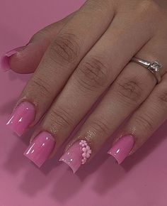 Cute Short Pink Nails, Short Pink Nails, Simple Gel Nails, Girly Acrylic Nails, Work Nails, French Acrylic Nails, Short Square Acrylic Nails, Long Acrylic Nails Coffin, Acrylic Nails Coffin Pink