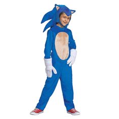 Boys' Sonic The Movie Sonic Jumpsuit Costume - 4-6 - Blue Sonic The Hedgehog Costume, Sonic Costume, Sonic The Movie, Sonic Movie, Sonic 2, Duo Costumes, Blue Velvet Fabric, Hedgehog Movie, Classic Sonic