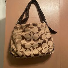 Never Worn. Like New. No Marks. 14lx10h Brown Coach Canvas Bag, Fav Products, Dream Bags, Fancy Bags, Coach Bags, Mini Bag, Love Of My Life, Wallets, Like New