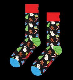 Black Bring It On Crew Sock | Happy Socks US Fun Christmas Gift Socks, Novelty Christmas Gift Socks, Novelty Socks For Winter Gift, Novelty Winter Socks As Gift, Novelty Winter Socks For Gifts, Novelty Winter Socks For Gift, Fun Red Socks For Gifts, Playful Christmas Socks For Stocking Stuffers, Multicolor Christmas Socks For Stocking Stuffers