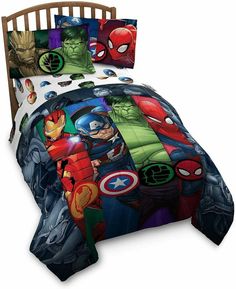 the avengers twin bedding set is made up