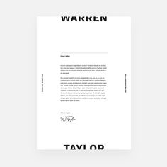 a letterhead with black ink on white paper and the words,'wakken '