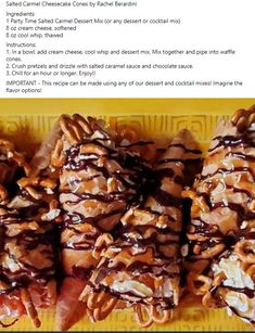 some kind of desert with chocolate drizzled on top and pecans in the middle