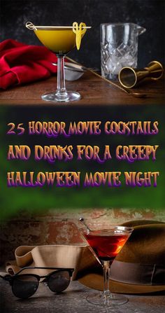 two halloween movies and drinks for a creepy movie night