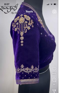 Transparent Blouse Design, Velvet Work Blouse, Velvet Blouse Designs Indian, Traditional Saree Blouse Designs, Velvet Blouse Design, Wedding Blouses