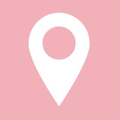 a pink and white map pointer icon