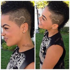 Undercut / shaved side with heart design Shaved Side, Side Hairstyles, Shaved Hair, Stylish Hair