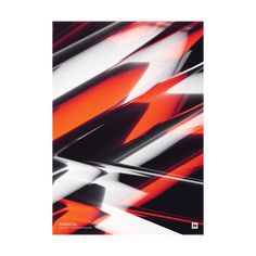 an orange and black abstract design on a white background