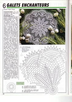 an article about crochet is featured in the magazine, called galaites enchanteeurs