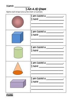 a worksheet with different shapes to help students learn how to make their own 3d shapes