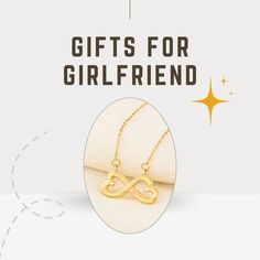 a gold necklace with the words gifts for girlfriend on it