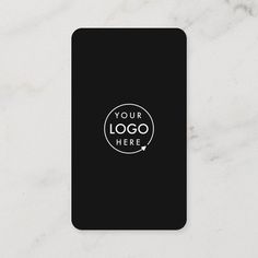 a black business card with the words your logo here