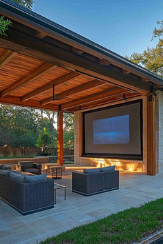 40 Stylish Covered Patio Ideas for a Chic Backyard Modern Outdoor Covered Patio, Deck With Roof Covered Patios, Backyard Covered Patio Designs Layout, Outdoor Living Room Ideas Covered Patios, Backyard Pavilion Ideas Covered Patios, Covered Backyard Patio Ideas, Outside Covered Patio Ideas, Big Patio Ideas, Backyard Covered Patio Designs