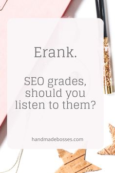 a pink notebook with the words rank on it and an image of a pen next to it