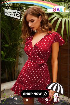 Women's Sexy Irregular Polka Dot Dress Summer European and American Holiday Style Polka Dot Dress Summer, American Holiday, Holiday Style, Types Of Skirts, Dress Summer, Polka Dot Dress, Holiday Fashion, Dot Dress, British Style