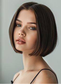 Haircuts For Summer, Cute Bobs, Bobs With Bangs, Summer Bob, Haircuts Trendy, Blonde And Brunette, Lob Styling, Brunette Bob, Choppy Bob Haircuts