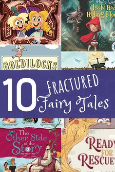 ten children's books about fairy tales with the title 10 fractured fairy tales written in english