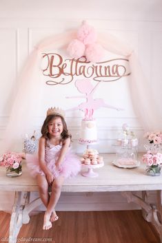 Ballerina 4th Birthday Party, Ballerina 1st Birthday Party, Ballet Themed Birthday Party, Unicorn 4th Birthday Party, Ballet Birthday Party Ideas, Matte Balloon Garland