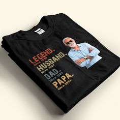 Finding the perfect gift for the most important man in your life just got easier with our personalized dad shirts. This specially designed shirt will remind him of the people and passions that mean the most. Give it to him for Fatherƒ??s Day, his birthday, Christmas or even just to show your love on a normal day. Heƒ??ll think of you every time he wears his new favorite shirt. Itƒ??s the ideal personalized gift to get your kids for their dad or grandparents for their son. With custom sizing, you Father's Day Customizable Crew Neck Shirt, Custom Print T-shirt For Father's Day, Customizable Crew Neck Shirt For Father's Day, Custom Print Black Shirt For Father's Day, Black Custom Print Shirt For Father's Day, Black Shirt With Custom Print For Father's Day, Memorial Benches, Mom Daughter Gifts, Canvas Beach Bag