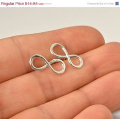 ON SALE Infinity Earrings  Infinity Studs  by TheJewelryGirlsPlace, $11.96 Hypoallergenic Infinity Sterling Silver Earrings, Hypoallergenic Infinity Earrings For Gift, Silver Hypoallergenic Infinity Earrings, Infinity Earrings, Infinity Jewelry, Fall Sale, Easter Sale, Jewellery Ideas, Wedding Jewelry Earrings