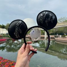 Disney Mickey Mouse Ear Headband Autographed By Mickey And Minnie | Nwt Features: - Simulated Leather - 3d Padded Ears - Non-Slip Velour Interior - Embroidered Mickey Mouse's Signature On The Band - Mickey Mouse And Minnie's Signature In Metallic Silver On The Ears 100% Authentically Signed By Mickey And Minnie At Walt Disney World Parks! The Headband Is 100% Authentic Disney Merchandise Brand New With Tags, Never Worn, Excellent Condition Mickey Mouse Ears Headband, Disney World Parks, Mouse Ears Headband, Mickey Mouse Ears, Disney Ears, Mickey And Minnie, Disney Merchandise, Disney Accessories, Ear Headbands